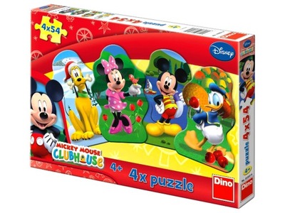 PUZZLE MICKEY Klub Przyjaciół Myszka Miki UKŁADANKA 4x45 POSTACIE