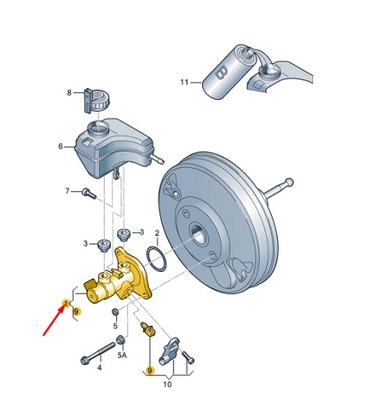 Audi tt 8j тандем brake master цилиндр rhd 8j2611021drep фото №1