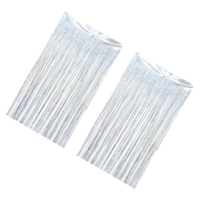 DEKORACJE ZASŁON PRZECIWDESZCZOWYCH SREBRNE ZASŁONY FOLIA TŁO