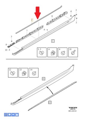 Прокладка зовнішньої накладки порога volvo s90 v90 2017- оригінальний номер 31386151 фото №1