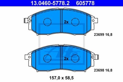 ATE 13.0460-5778.2 ZAPATAS DE FRENADO PARTE DELANTERA NISSAN MURANO NAVARA PATHFINDER  