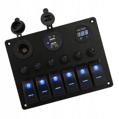 12/24 V 6 GANG LED PANEL SWITCH KOLYSKOWEGO  