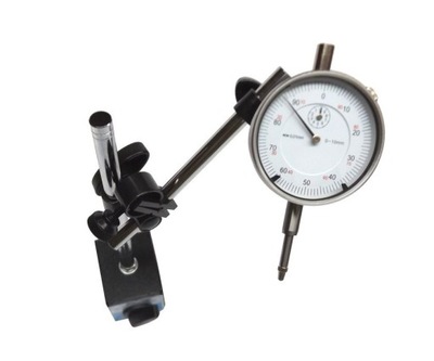 Czujnik zegarowy 0-10mm 107-601-106 + statyw magnetyczny 60kg 106-102-101