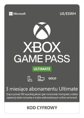 XBOX GAME PASS ULTIMATE 3 MIESĄC | 90 DNI EA PLAY + GOLD