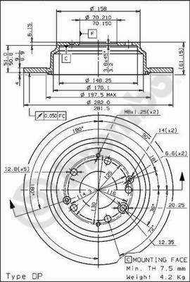 DISCO DE FRENADO HONDA LEGEND 91-98 PARTE TRASERA  