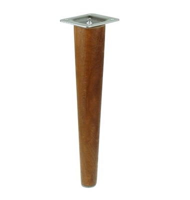 Noga drewniana stożek buk orzech 25 cm z blachą