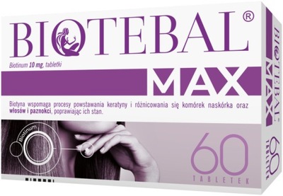 Biotebal Max 10 mg skóra włosy paznokcie 60 tab.