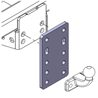 PLACA REGULACIÓN ALTURA DE DIRECCIÓN DE BARRA DE REMOLQUE 5X90 MM PARA LEYLAND DAF 400 1989-1997  