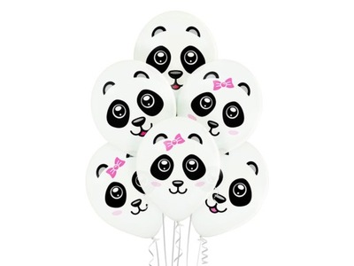Balony urodzinowe Pandy Panda 12 cali - 6 szt