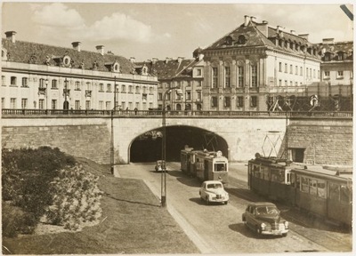Warszawa Trasa W-Z Tramwaje Samochody PRL 1960 rok RZADKA!