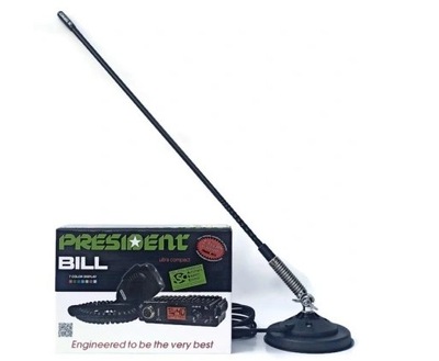 PRESIDENT BILL RADIO CB z anteną T3 Sirio