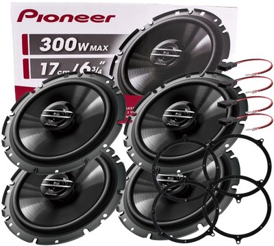 PIONEER ALTAVOCES BILATERALES 4 PIEZAS PARA AUDI A6 C5 PARTE DELANTERA + PARTE TRASERA DISTANCIAS  