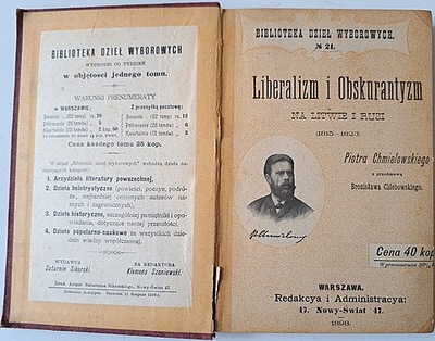 LIBERALIZM I OBSKURANTYZM NA LITWIE I RUSI 1898