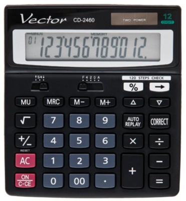 Kalkulator biurowy VECTOR KAV CD-2460 czarny