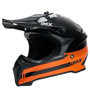 iMX Racing Fmx-02 Black/Orange/White Gloss Kask
