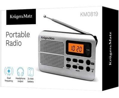 Radio turystyczne przenośne AM/FM na baterie radyjko mini małe Kruger&Matz
