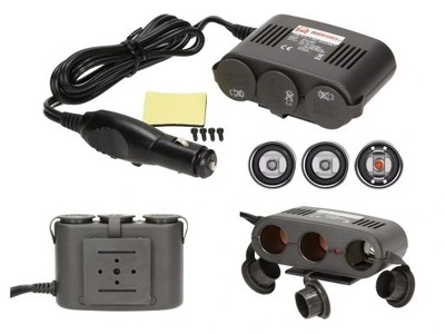 Розподільник 3 роз'єм прикурювача 10a міцний фото №1