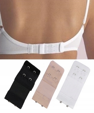 3x Przedłużka Do Biustonosza Wielokolorowe Dwa Rzędy Haftek Rozciągliwe