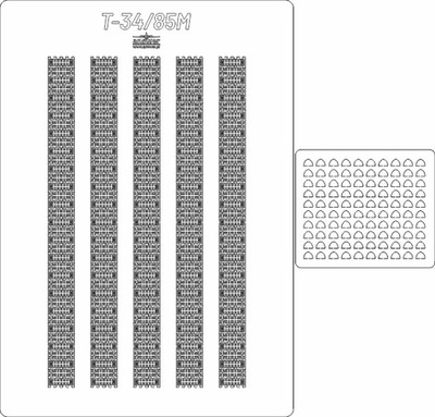 T-34/85M, gąsienice Angraf Model 1/25