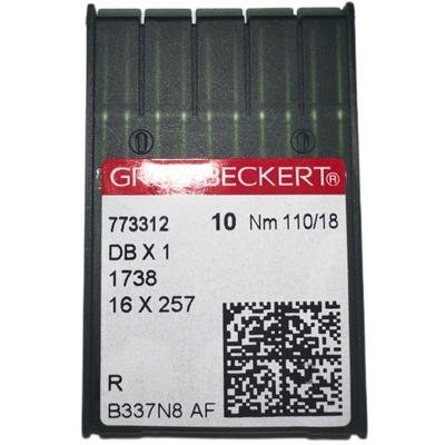 IGŁY DO MASZYN SZWALNICZYCH GROZBECKERT STĘBNÓWKA OSTRE 16x231 DBx1 110/18R