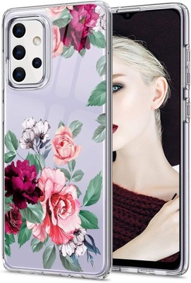 ETUI DO SAMSUNG GALAXY A32 5G PRZEZROCZYSTE RÓŻOWE KWIATY UROCZE PLECKI