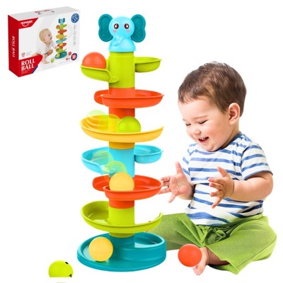 WIEŻA Z PIŁECZKAMI ZJEŻDŻALNIA KULECZKOWA PIŁECZKI DLA MALUCHÓW 47cm