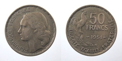 3449. FRANCJA, 50 FRANKÓW, 1951