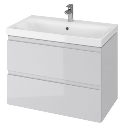 UMYWALKA Z SZAFKĄ WISZĄCĄ 80 CM SZARA CERSANIT