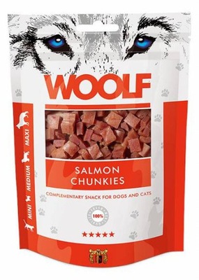 Woolf Przysmak Salmon Chunkies dla psa i kota 100g