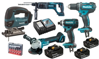 MAKITA ZESTAW DLX2127 DGA504ZJ DHR241ZJ DJV180Z