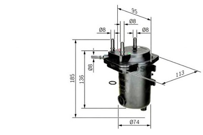 Bosch фільтр пального renault grand scenic ii megane фото №1