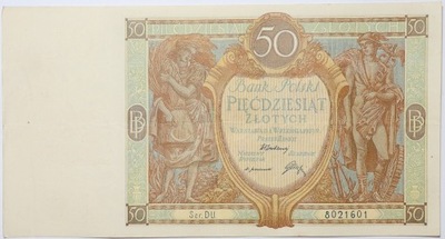 Banknot 50 Złotych - 1929 rok - Ser. D U.