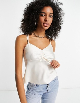 TOPSHOP SATYNOWY TOP RAMIĄCZKA MZM XXJ__M