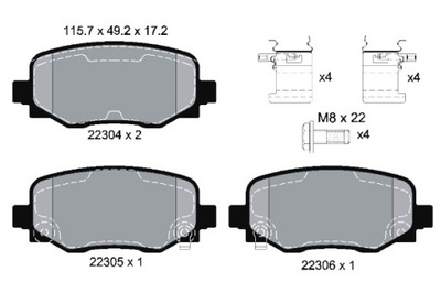 Textar гальмівні колодки гальмівні задня fiat 500x jeep renegade 1.3d-2.0d 07.14- фото №1