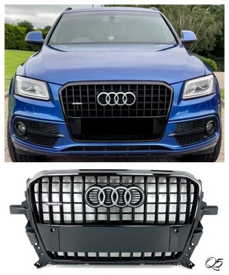 Решётка радиатора решётка радиатора audi q5 8r s-line 2012-2016 чёрный блеск фото №1