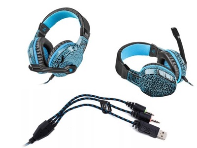 Słuchawki z mikrofonem Fury HELLCAT dla graczy LED