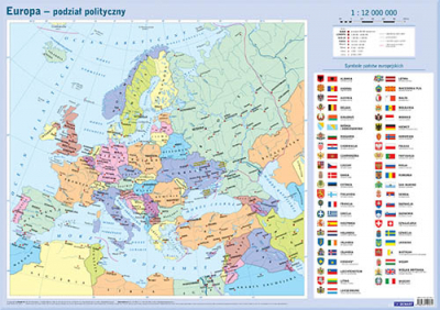 Europa - podział polityczny. Mapa w tubie - Opracowanie Zbiorowe