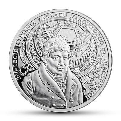 10 zł, 200-lecie Zakładu Narodowego Ossolińskich, Srebrna moneta