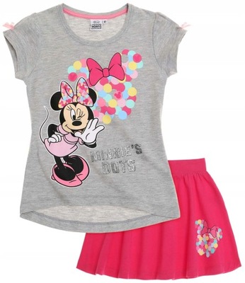 Disney Myszka Minnie letni komplet dziewczęcy bluzka spódniczka 116