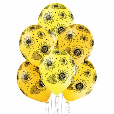 Balony 30cm słonecznik kwiaty rośliny nasiona 6szt