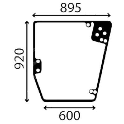 СТЕКЛО DO KOMBAJNU JOHN DEERE БОКОВАЯ ПРАВОЕ Z54704