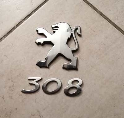 LOGOTIPO EMBLEMA INSIGNIA PEUGEOT 308 PARTE TRASERA  