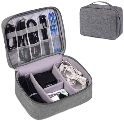 DUŻA Torba etui organizer futerał na kable karty pendrive akcesoria