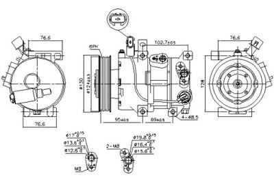 NISSENS КОМПРЕССОР КОНДИЦИОНЕРА HYUNDAI I40 I I40 I CW 1.6 07.11-05.19