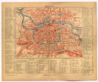WROCŁAW. Plan miasta koniec XIX wieku