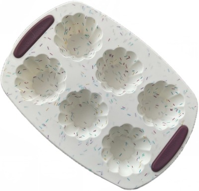 FORMA SILIKONOWA DO PIECZENIA MUFFINEK 6 CIASTEK OLDMAN Solidna 30 x 20 cm