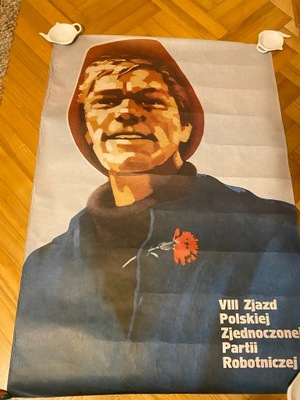 VIII ZJAZD PZPR STANNY 1986 PROPAGANDA PLAKAT