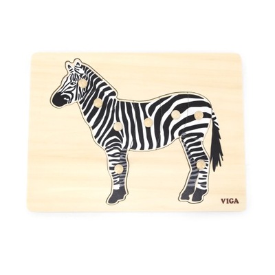 Drewniane Puzzle podkładka z uchwytami Zebra Viga