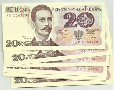 20 złotych 1982 seria AK stan UNC