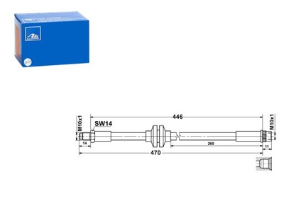 Шланг тормозной перед l/p dł 470mm m10x1 renault captur i clio iv фото №1